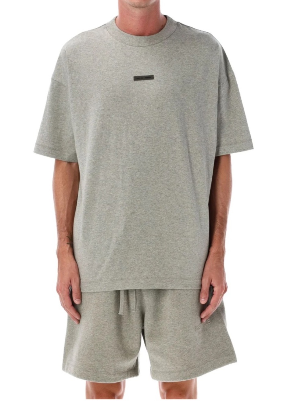 Essentials Men's Oversized Crewneck T-Shirt in Heather Grey